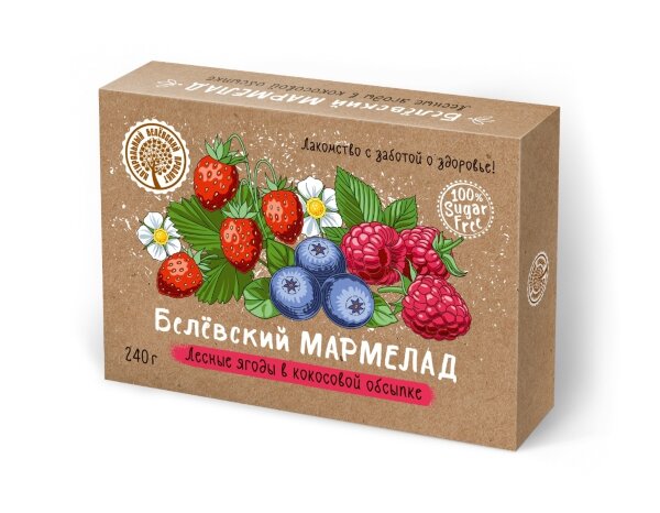 №2 Мармелад белевский на фруктозе 240г "ЛЕСНЫЕ ЯГОДЫ"  в Вязьме